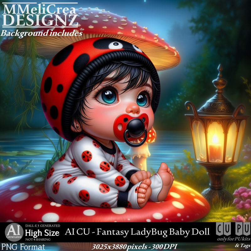 AI - CU Fantasy LadyBug Baby Doll (CU4PU/PNG)